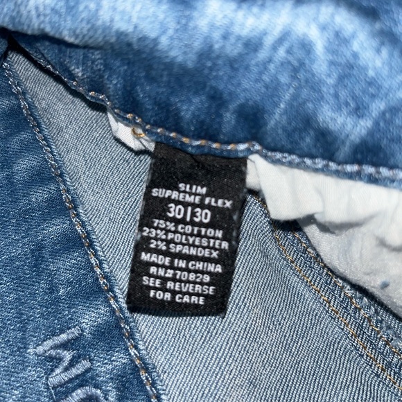 Light blue gold & purple stripped jeans - Picture 2 of 3